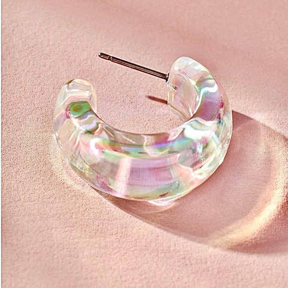 Maeve NWOT Earrings Iridescent Resin Hoop Earrings - Picture 5 of 5